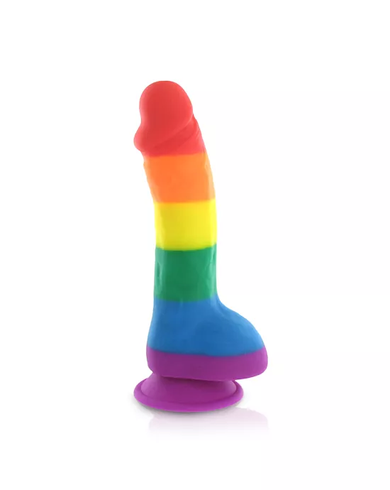 Pride Dildo Silicone Rainbow Dildo with Balls