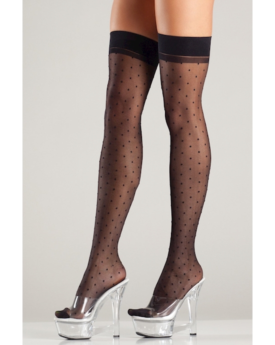 Polka Dot Thigh High Pantyhose