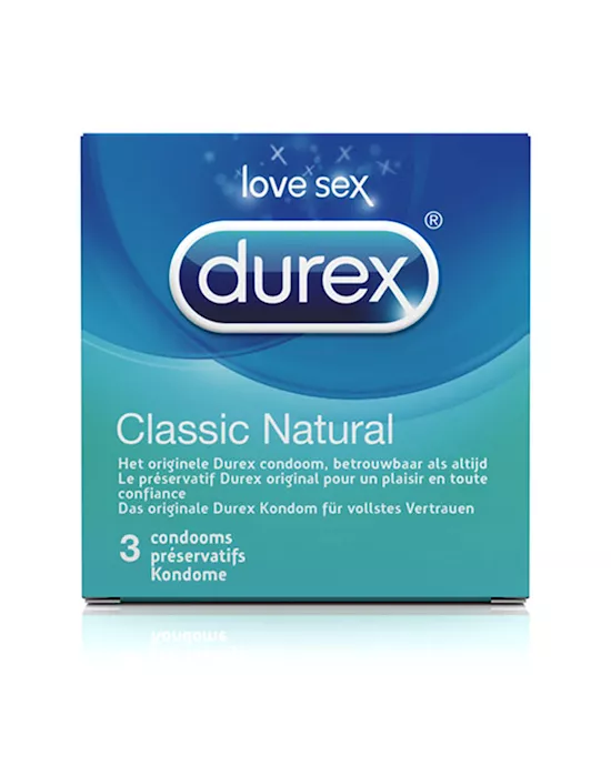 Durex Classic Natural Condoms 3 pcs