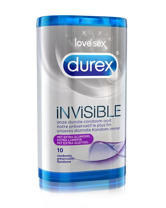 Durex Invisible Extra Lubricated Condoms 10 pcs