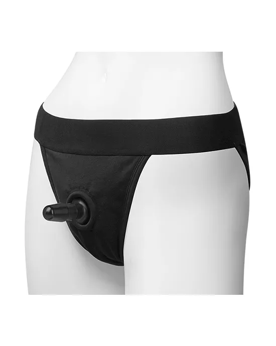 Vac-U-Lock Full Back Panty Harness With Plug L/XL
