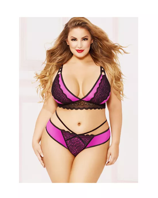 Lace and Mesh Catalina Bralette - 1X/2X