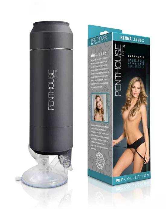 Penthouse Pet CyberSkin Hands-Free Adjustable Dual Stroker - Kenna James