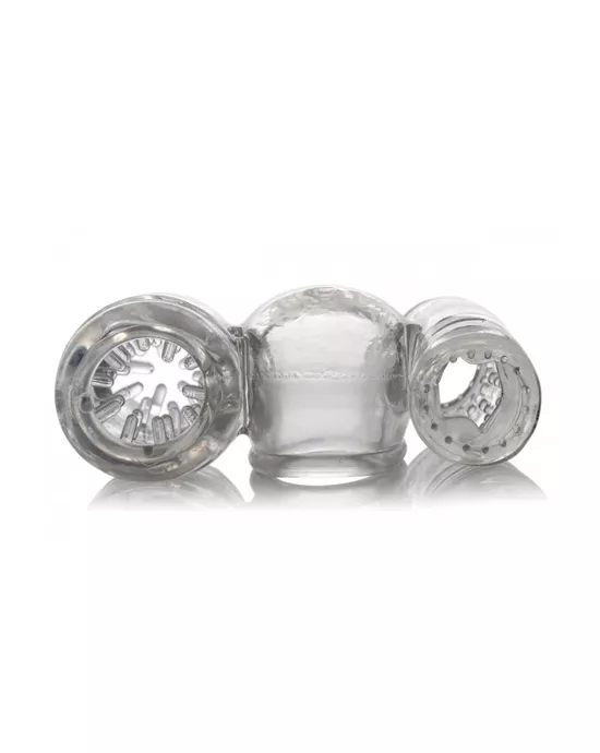 Twin Turbo Strokers 2 in 1 Wand Attachment For Men