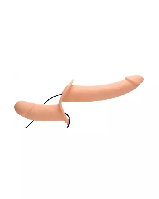 Power Pegger Silicone Vibrating Double Dildo With Harness