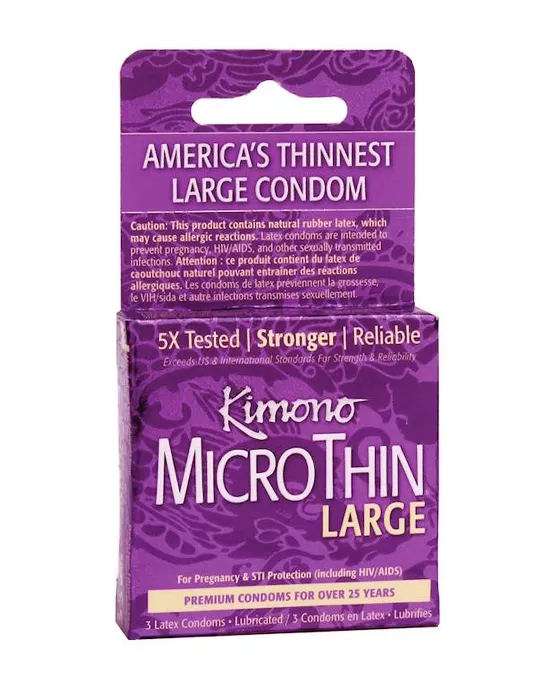 Kimono MicroThin Large Condoms 3 Pack
