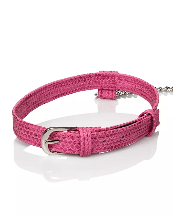 CalExotics Tickle Me Pink Collar with Leash