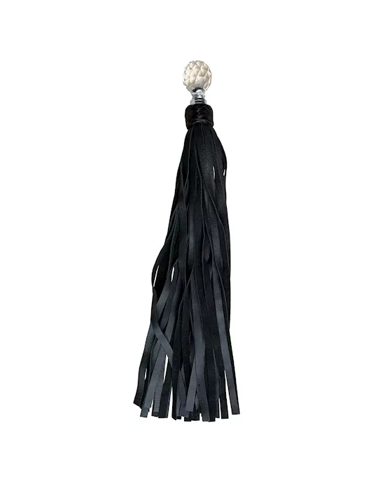 Glass Ball Embellished Leather Flogger