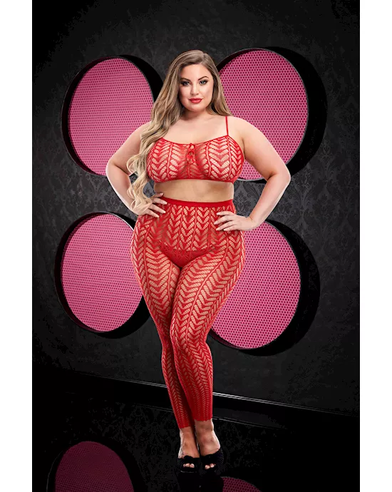 Jacquard Crop Top and Pant Set 