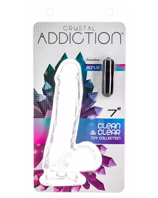 Crystal Addiction Dildo with Balls - 7 Inch