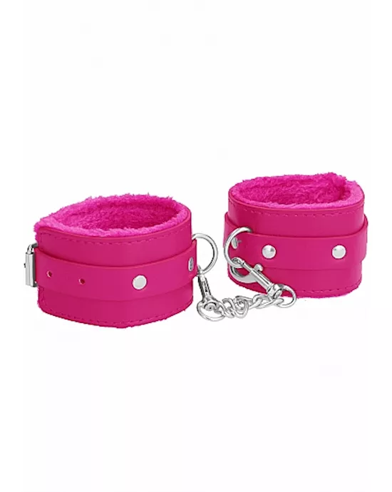 Ouch! Plush Leather Hand Cuffs