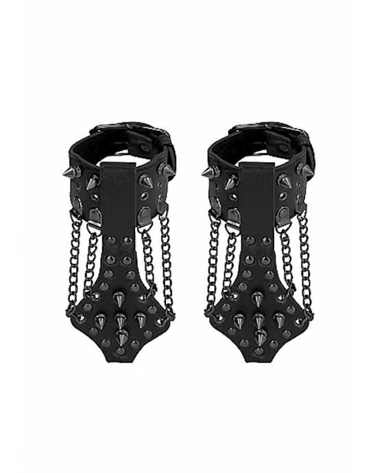 Ouch! Skulls and Bones - Handcuffs with Spikes & Chains 