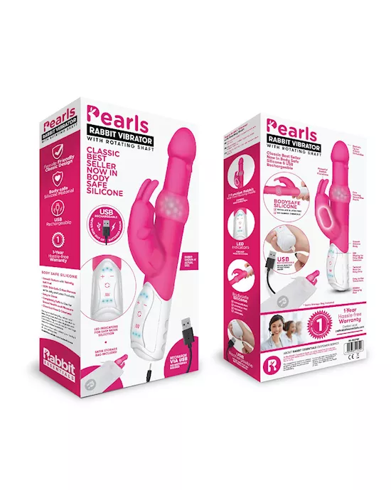 RR Rechargeable Pleasure Pearls Rabbit- Hot Pink