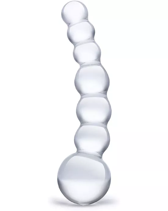 Curved Glass Beaded Dildo 5