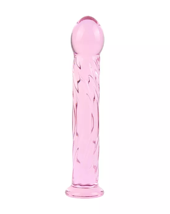 Lucent Pinky Swirls Glass Massager 