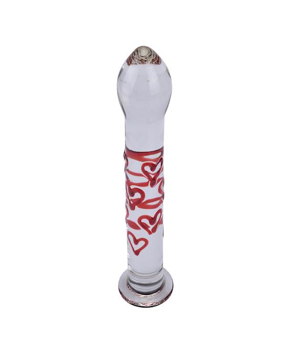 Red Hearts Glass Massager 