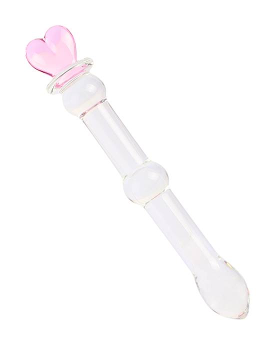 Lucent Small Heart Handle Glass Massager