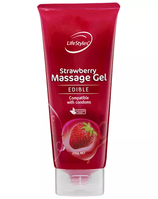 Lifestyles Massage Gel - Strawberry - 200gm