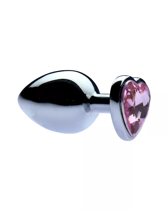 Kink Range Jewelled Heart Butt Plug - 3.6 Inch