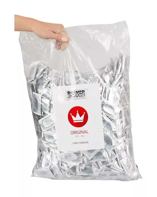 Secura Red Condoms - Bulk 1000pc