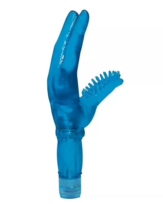 Two Finger Juice Junky Jelly Vibrator - 5.5 Inch
