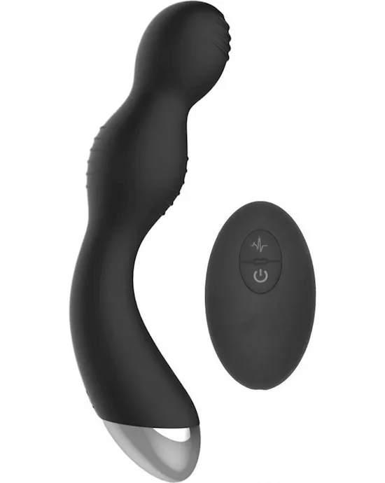 Remote COntrolled E-Stim and Vibrating G/P-Spot Vibrator Black