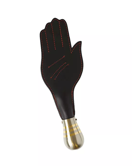 Bound X Leather Hand Paddle with Bulb Handle