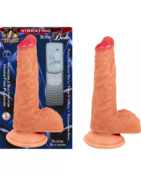 LIFELIKES Vibrating DUKE DILDO - 7 Inch