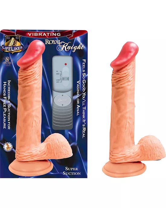 LIFELIKES Vibrating KNIGHT DILDO - 8 Inch