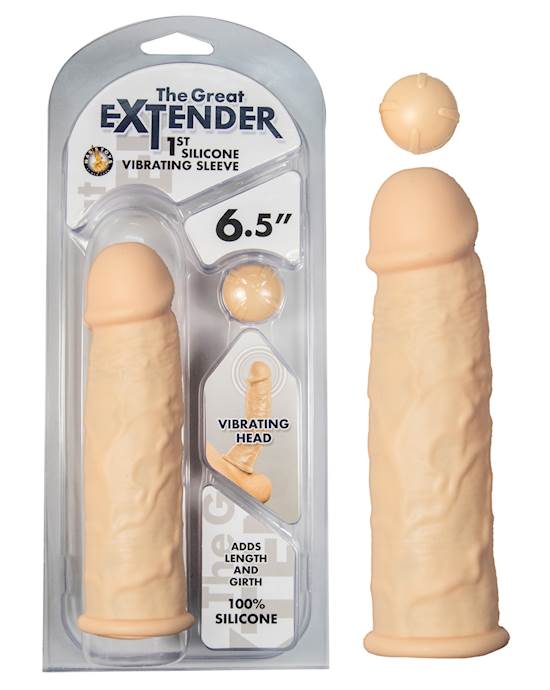 THE GREAT EXTENDER SILICONE VIBRATING SLEEVE  65 Inch