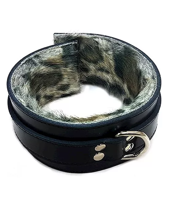 Rouge Leather Faux Fur Collar