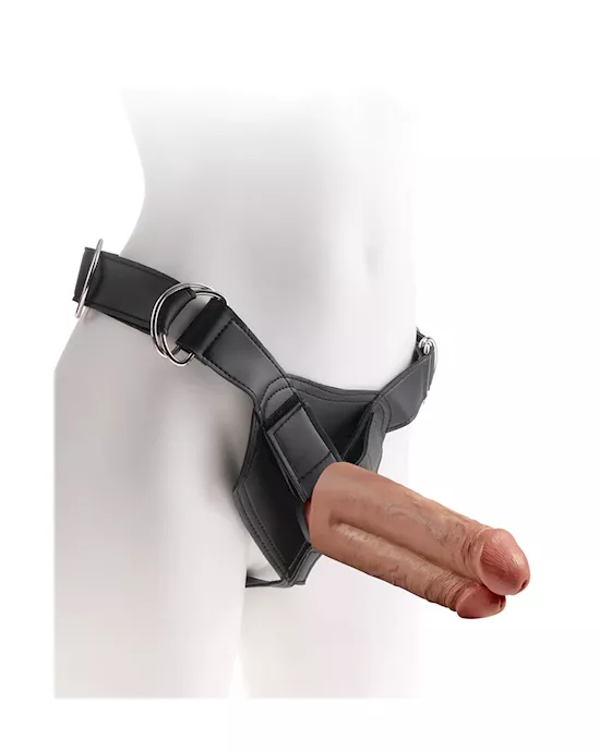 King Cock Strap On Harness with 7 Inch Two Cocks One Hole