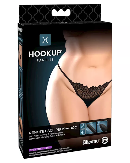 Hookup Panties Remote Lace Peek a Boo - OS/XL