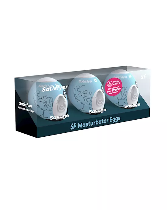 Satisfyer Masturbator Eggs - Set of 3 - Savage