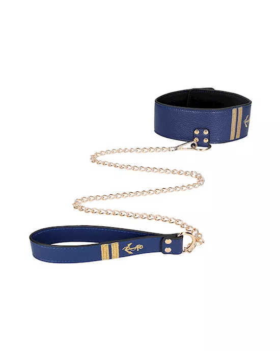Collar With Leash - Sailor Theme