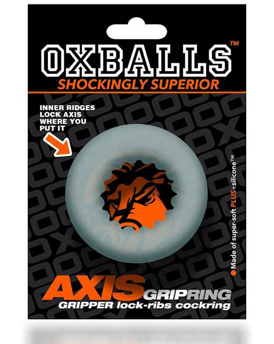 Axis Rib Griphold Cockring Clear Ice