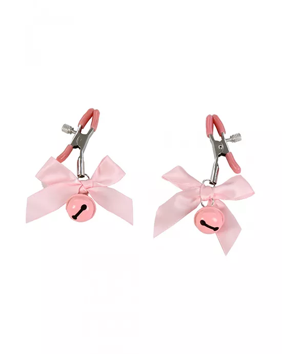Kinki Nipple Clamps With Bow And Bell