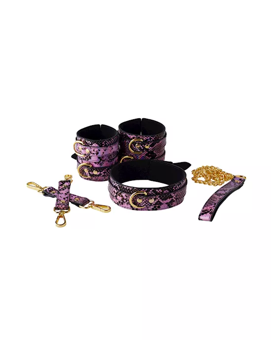 Share Satisfaction Snake-Print Bondage Set in Handbag