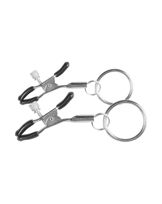 EasyToys Metal Nipple Clamps With Ring