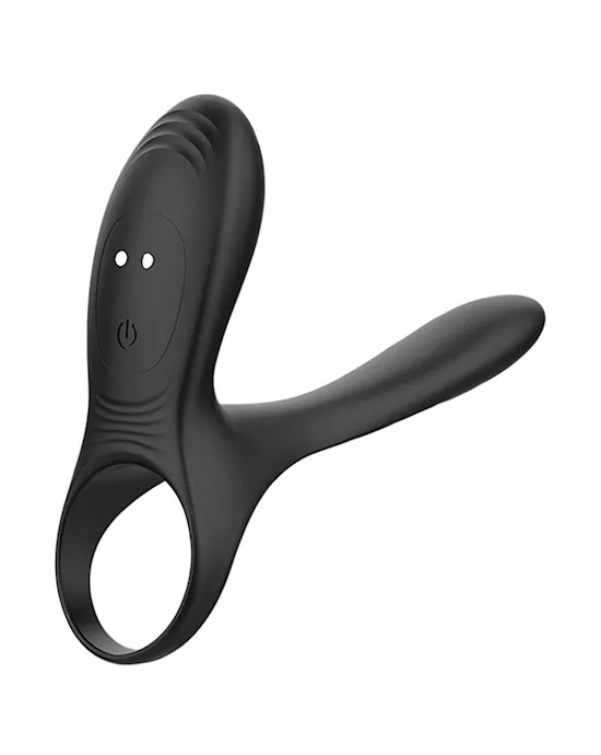 KinKi Peggy Vibrating Cock Ring with Clitoral Vibrator