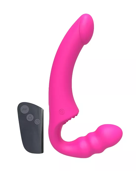 Slimline Remote Controlled Vibrating Strapless Strap-on