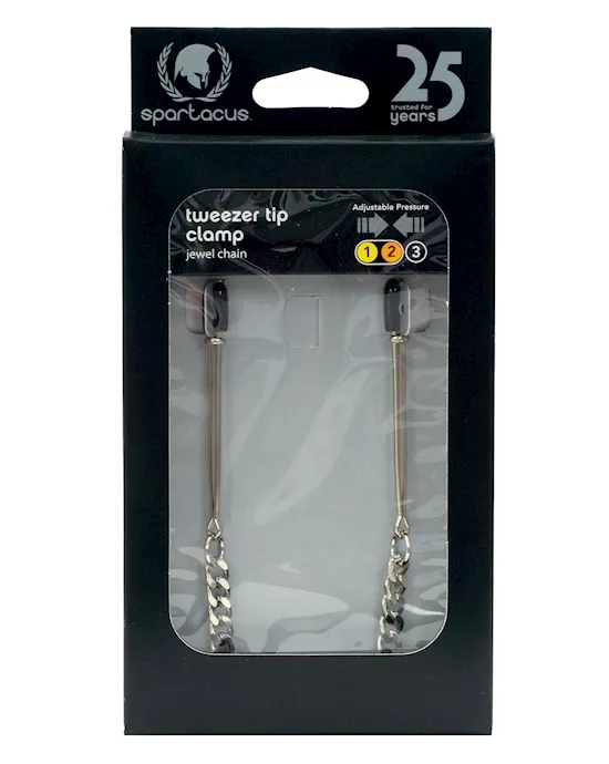 Spartacus Adjustable Tweezer Nipple Clamps W/jewel Chain