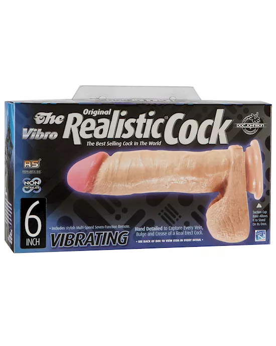 Vibrating 6" Realistic Cock - Flesh