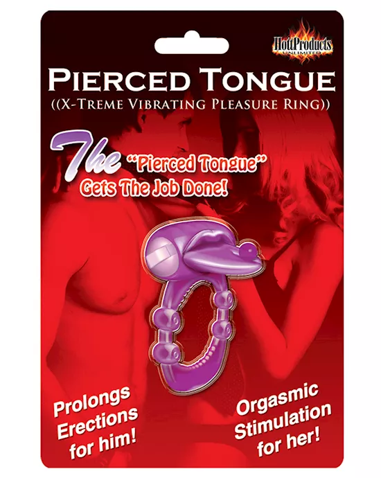Pierced Tongue X-treme Vibrating Pleasure Ring - Purple