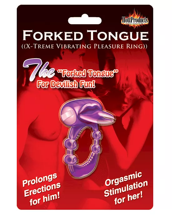 Forked Tongue X-treme Vibrating Pleasure Ring - Purple