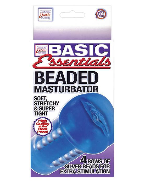 Basic Essentials Beaded Masturbator  Blue