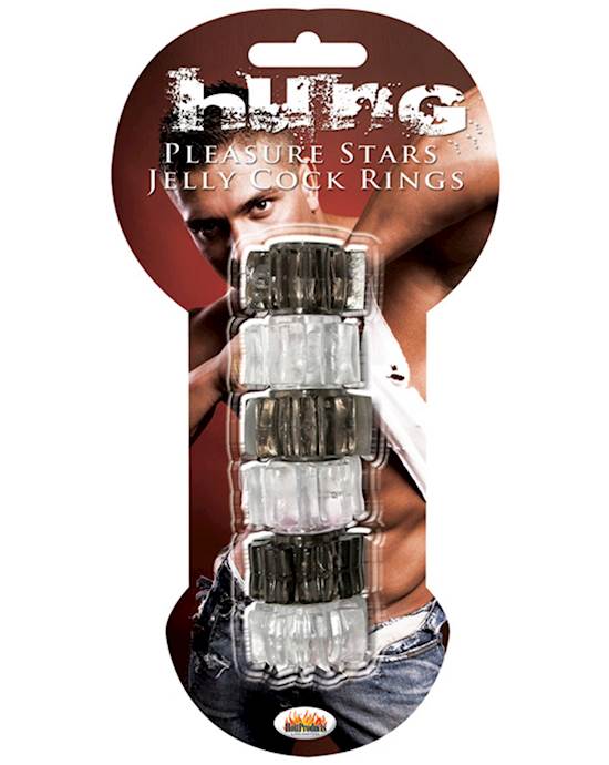 Hung Pleasure Stars Jelly Cock Rings  BlackClear