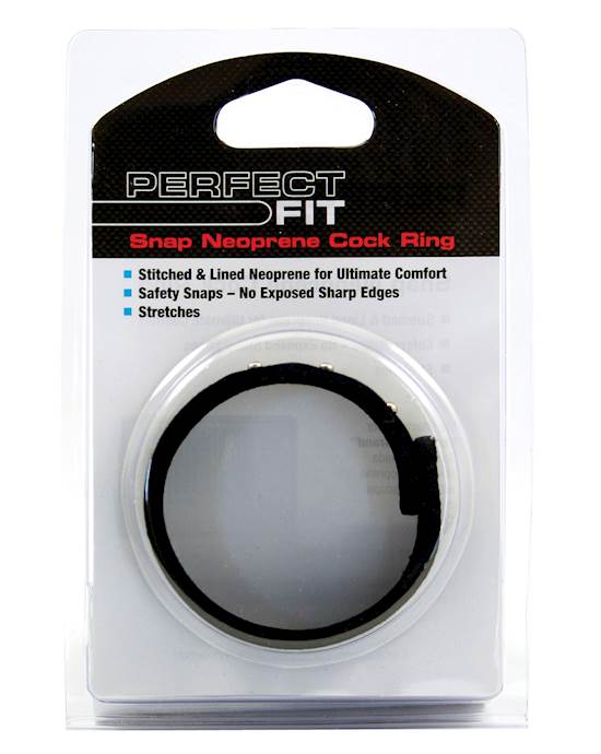 Perfect Fit Neoprene Snap Cock Ring  Black