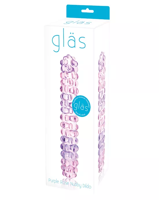 Glas Purple Rose Nubby Glass Dildo
