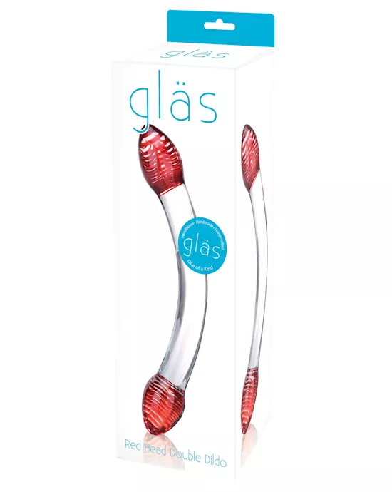 Glas Red Head Double Glass Dildo
